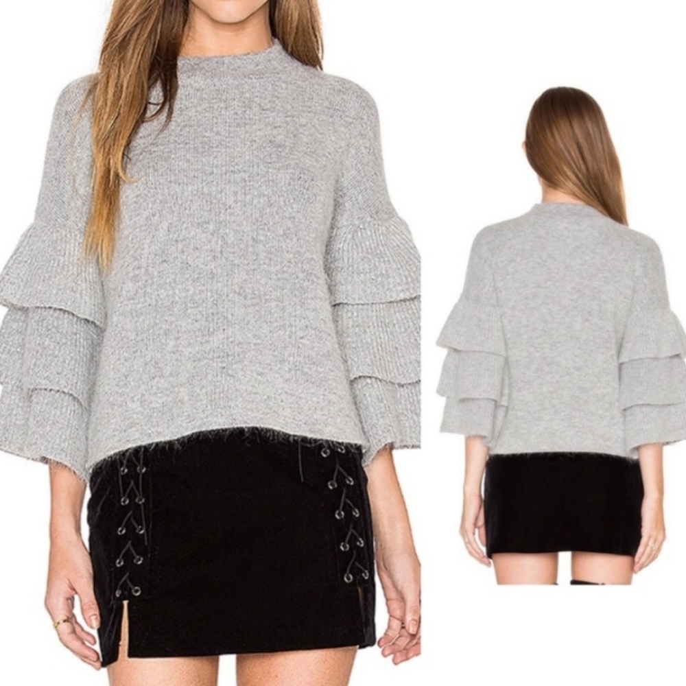 Endless Rose Ruffle Bell Sleeve Pullover Sweater L